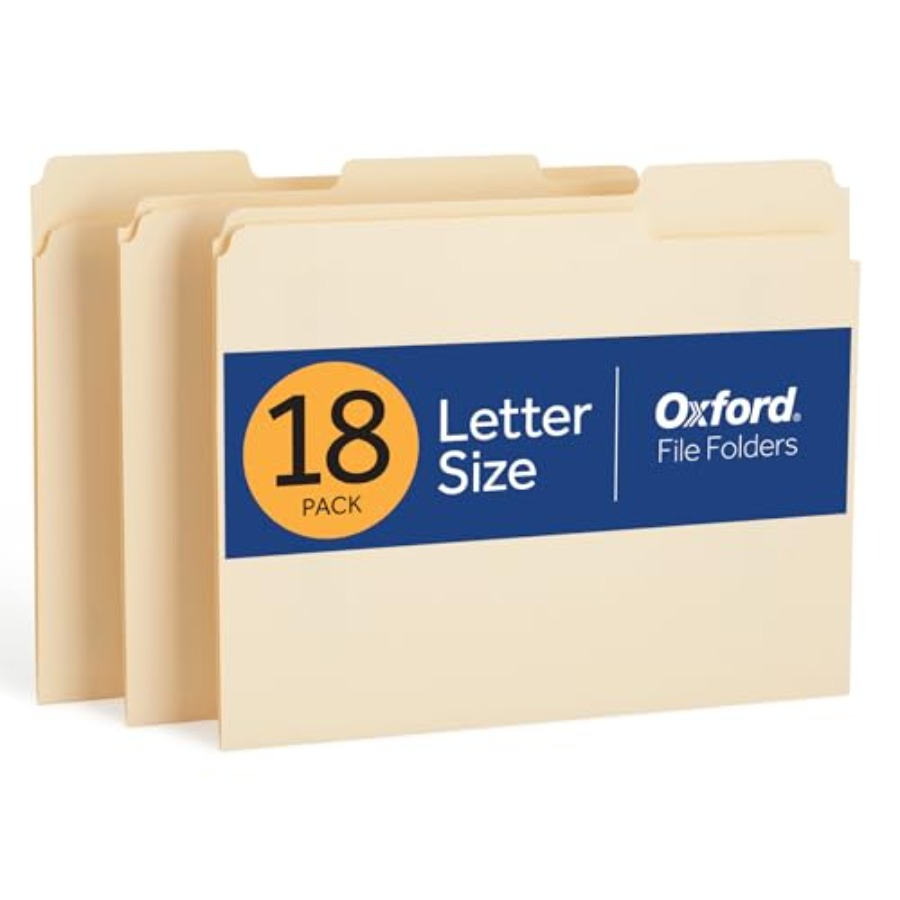 Home Office Organization - File Folders, 18 Pack, Letter Size