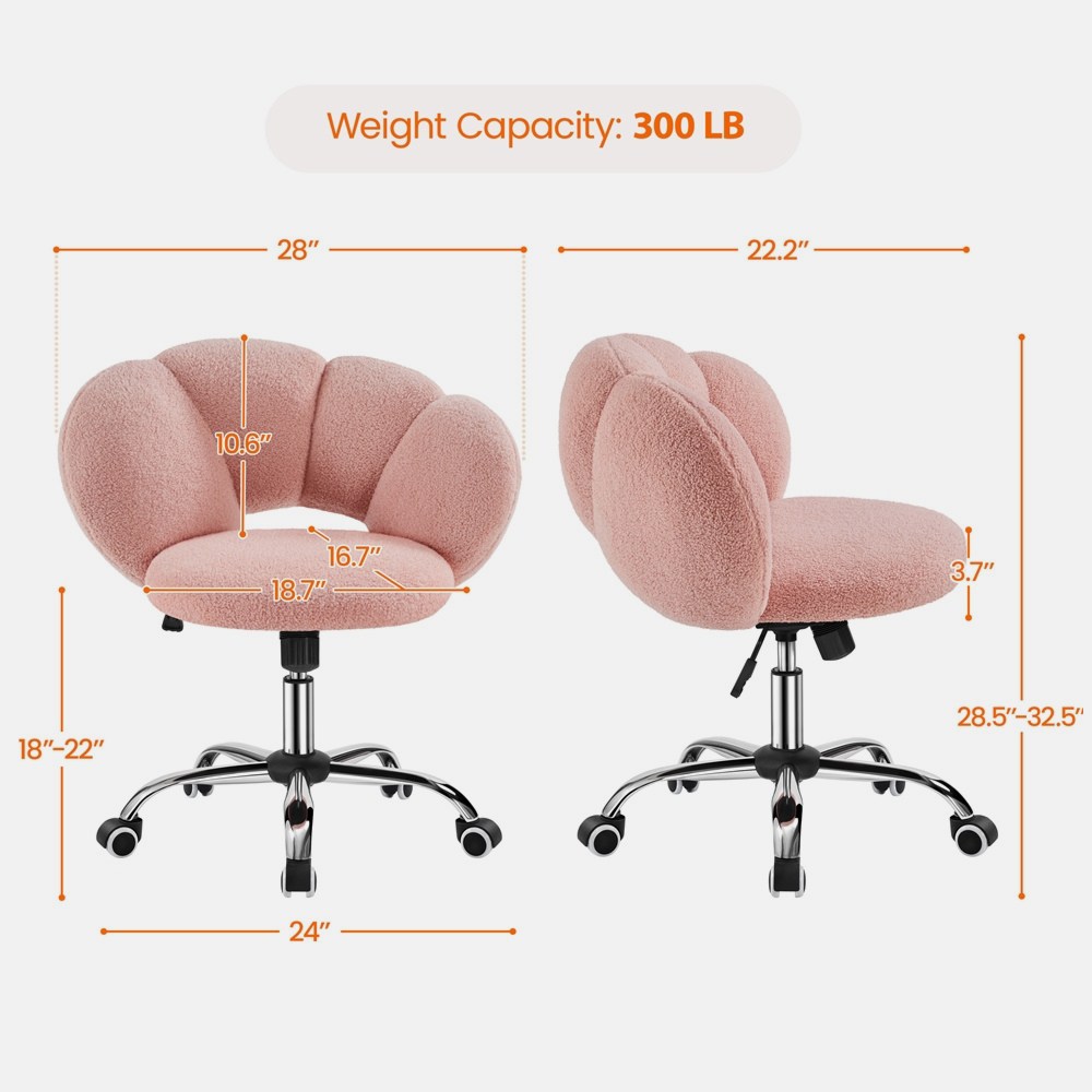 Home Office Or - Cloud-Shaped Upholstered Vanity Chair with Adjustable