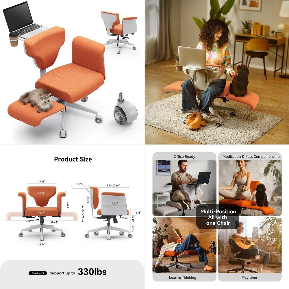 Home Office Desk - FreedomX Cross Legged Office Desk Chairs