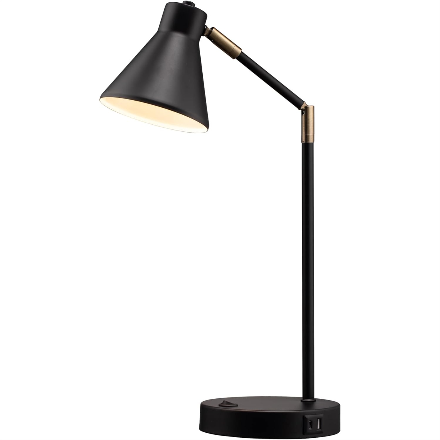 Home Office Desk - LED Desk Lamp with Dual USB