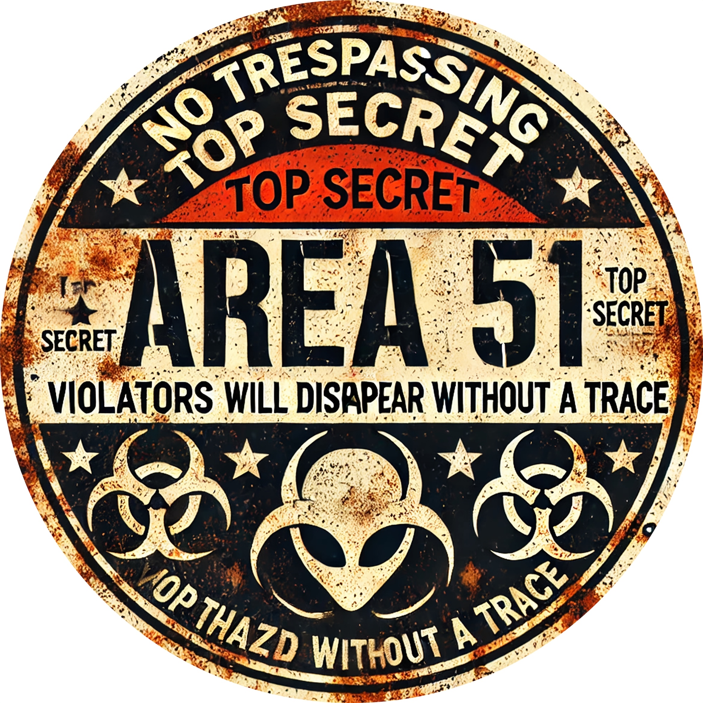 Home Office Or - Vintage Area 51 Metal Wall Sign