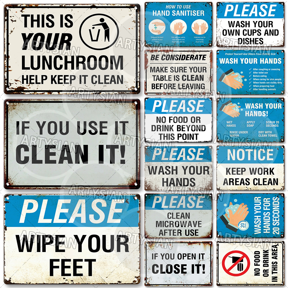 Home Office Or - Hygiene Metal Sign No Shoes No