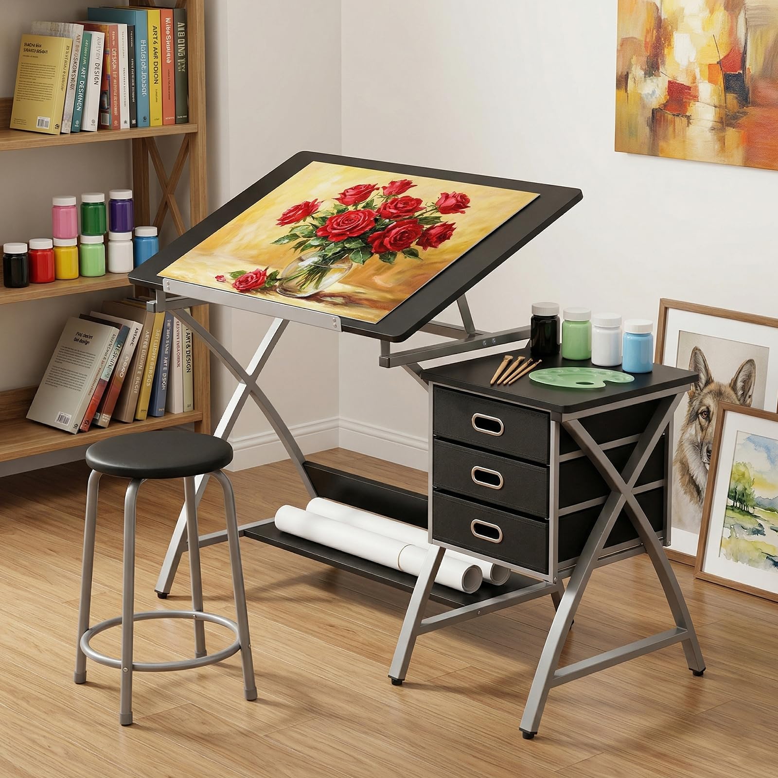 Home Office Desk - Tabletop Adjustable Drafting Table, Drawing Table