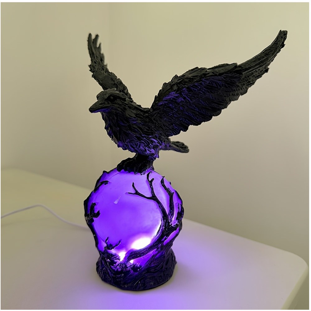 Home Office Or - Mysterious Raven Moonlight Lamp – Gothic-Style