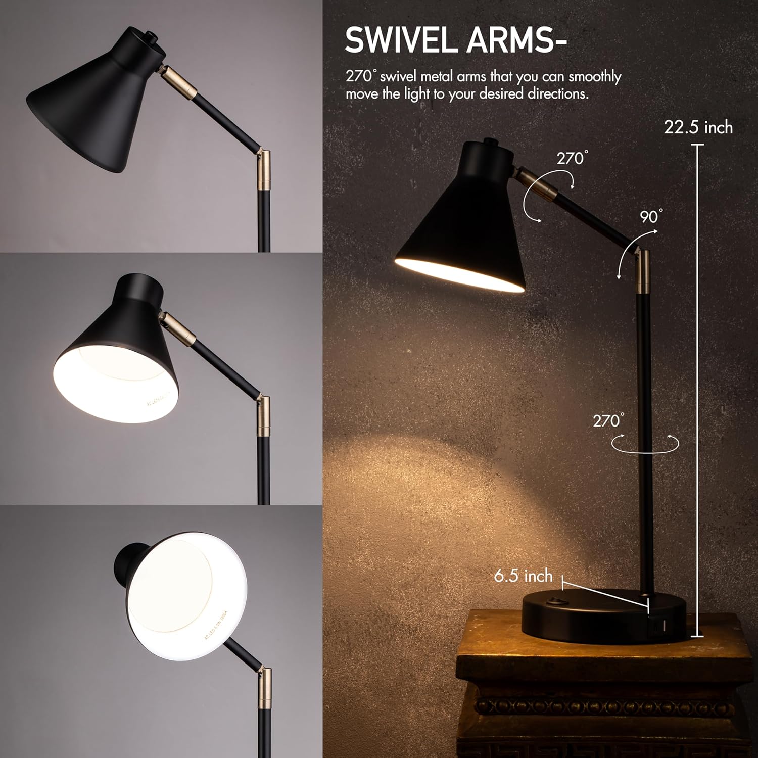 LED Desk Lamp with Dual USB Ch – обзор и цена Home Office Desk