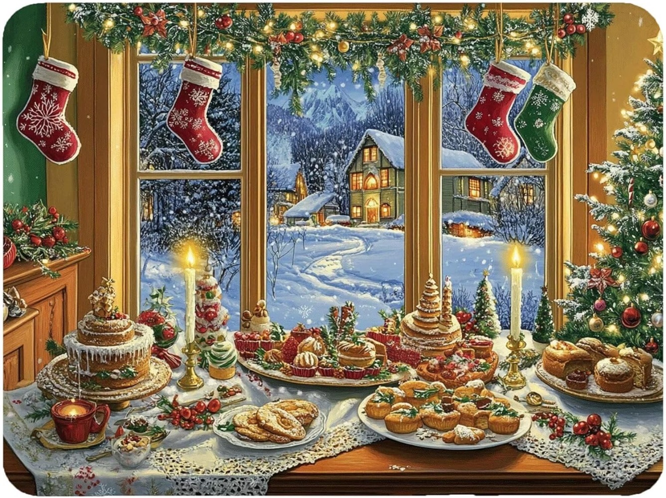 Christmas Food Window Scene La – обзор и цена Mousepad Xl Extended