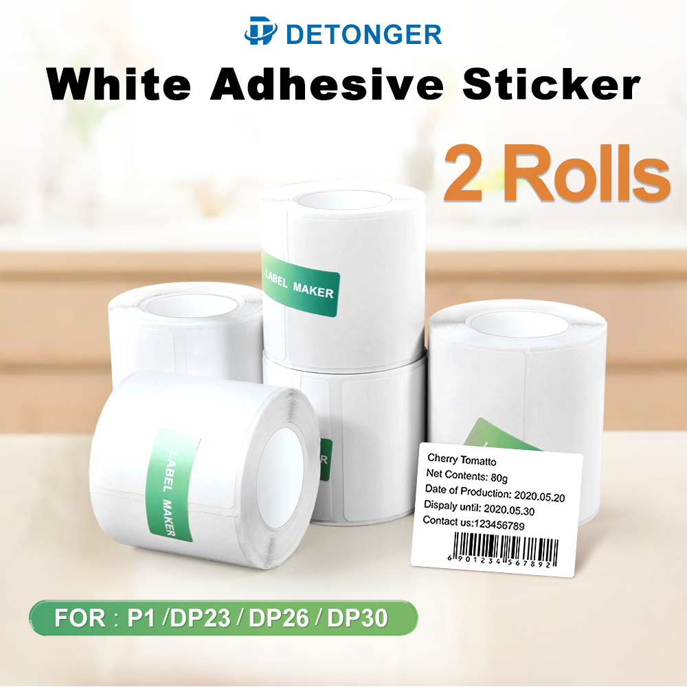 DETONGER 2 Rolls White Square  – обзор и цена Label Maker Machine
