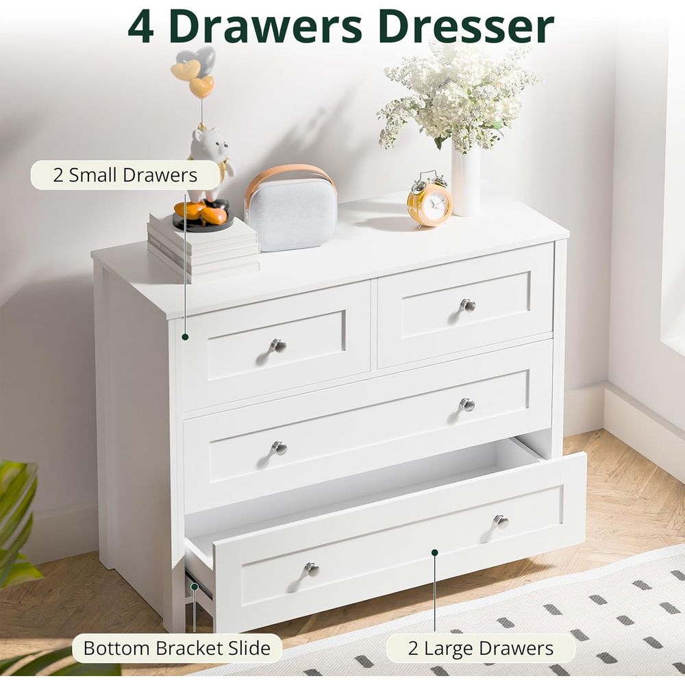 40-inch Wide 4-Drawer White Wo – обзор и цена Home Office Organization