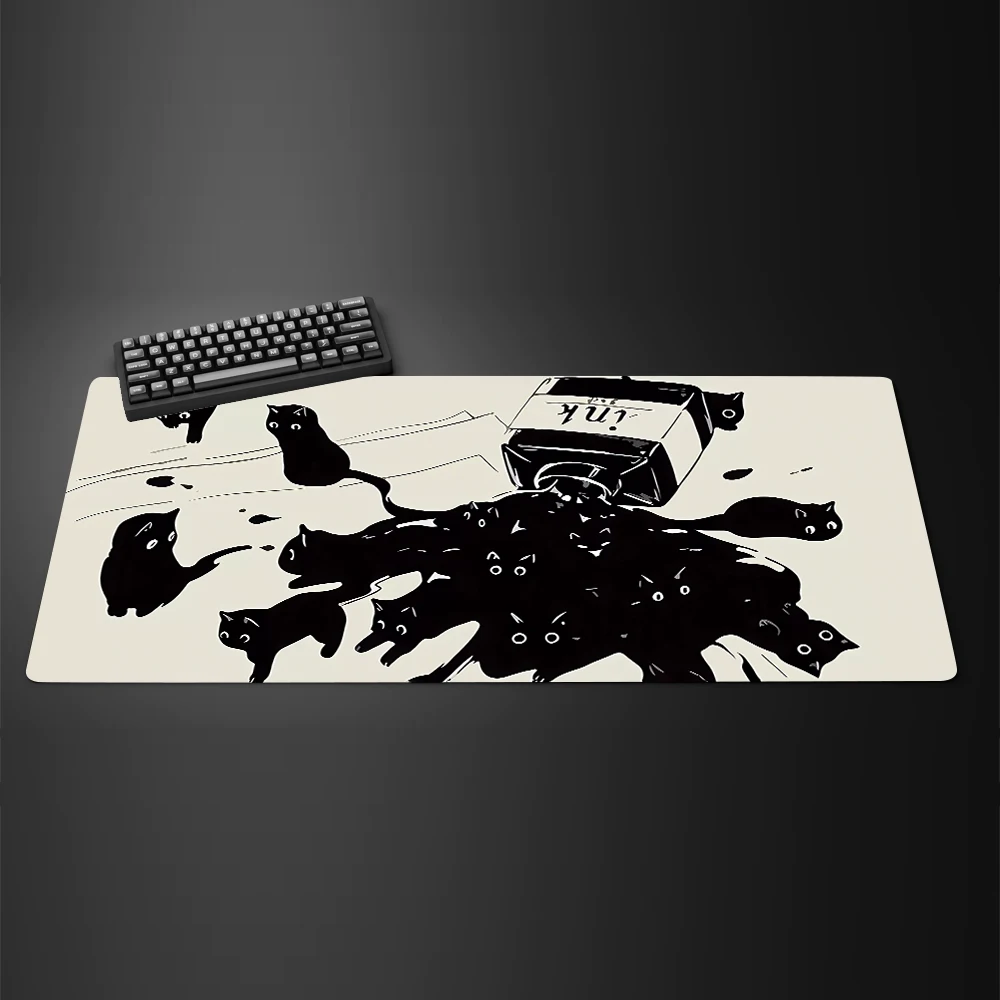 Black Ink Cat Anime Mouspad XL – обзор и цена Mousepad Xl Extended