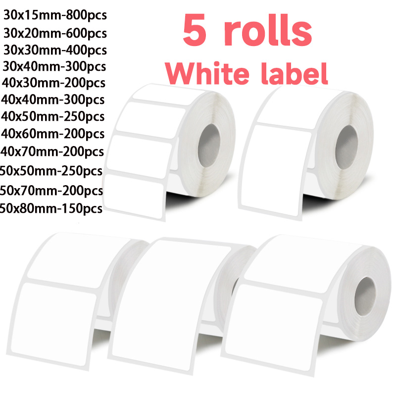 5 Rolls of White Label Sticker – обзор и цена Label Maker Machine