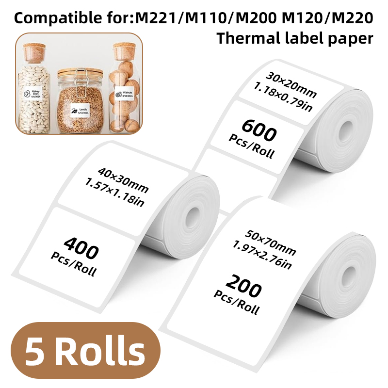 5 Rolls of White Label Sticker – обзор и цена Label Maker Machine