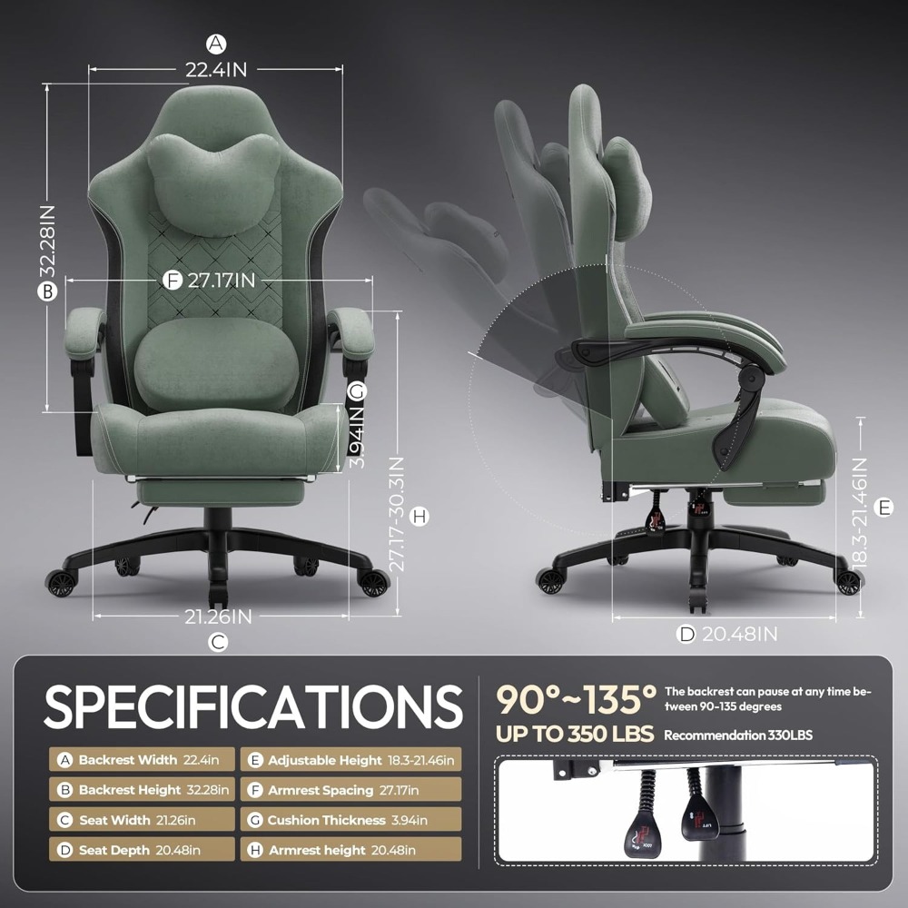 Big and Tall Fabric Gaming Cha – обзор и цена Home Office Or